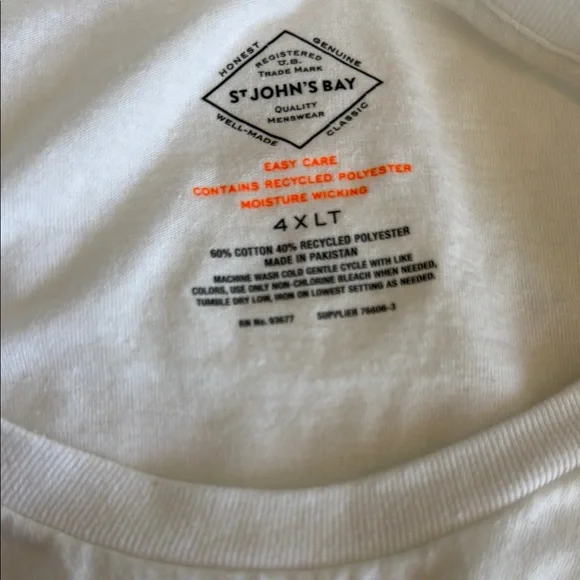 St. John's Bay White Short Sleeve Tee Casual Comfort - Picture 2 of 5